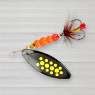 Блешня обертова ZEOX Reactive Long № 3, 10г, колір 011 Black-Yellow Dot